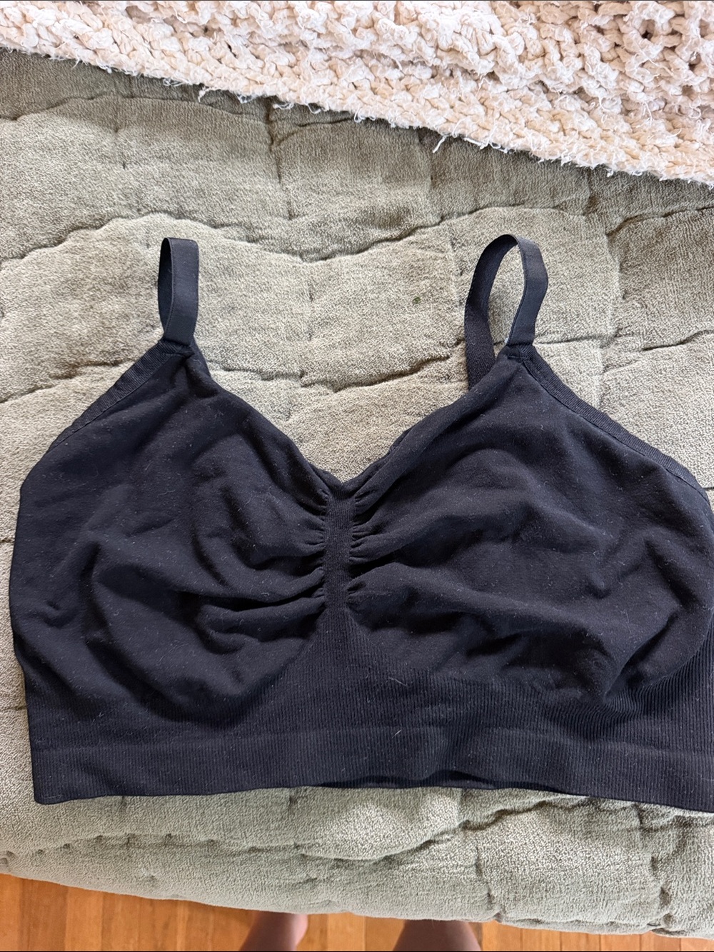 Kindred Bravely Black Ruched Wireless Seamless Bralette